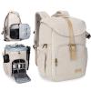 BAGSMART Camera Backpack, DSLR Camera Bag Backpacks for Photographers, Waterproof Anti-Theft Photography Backpack with 15 Inch Laptop Compartment & Tripod Holder, Ivory White view 1
