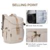BAGSMART Camera Backpack, DSLR Camera Bag Backpacks for Photographers, Waterproof Anti-Theft Photography Backpack with 15 Inch Laptop Compartment & Tripod Holder, Ivory White view 4
