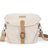BAGSMART Camera Bag, SLR DSLR Canvas Crossbody Camera Case, Compact Camera Shoulder Bag with Rain Cover for Women and Men, Ivory White