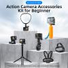 Action Camera Accessories Kit With Waterproof Case for GoPro, Neck Mount, Selfie Stick, Bike Mount - Compatible With Hero 11 10 9 8 7 6 5 4, Max, Fusion, Insta360, DJI Osmo and Most Action Cameras view 2