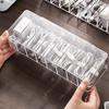 VALINK Plastic Cable Management Box with Lid, Portable Clear Cell Phone Cord Storage Organizer Dustproof Multi Grid Data Cable Storage Case view 2