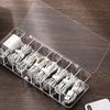 VALINK Plastic Cable Management Box with Lid, Portable Clear Cell Phone Cord Storage Organizer Dustproof Multi Grid Data Cable Storage Case view 3