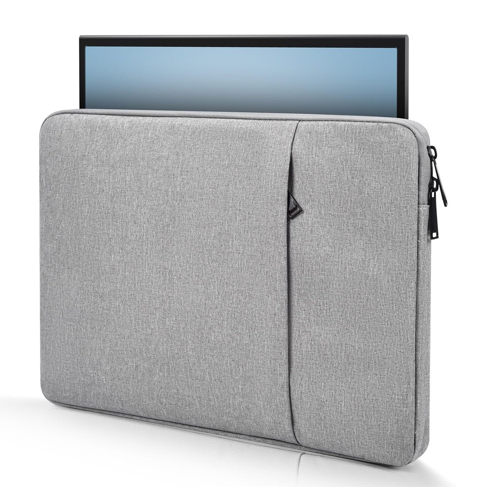15.6 Inch Portable Monitor Case Sleeve Compatible with Anyuse YxK Forhelp Newsoul KYY/ASUS Zenscreen 15.6" Portable Monitors Computer Bag,Size-15"x10.8" Light Grey