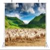 BELECO 10x6.5ft Fabric Rural Pasture Herd of Sheep Backdrop for Photography Green Mountains Alps Highland Sheep Lamb Spring Summer Grazing Background Shepherds Photoshoot Studio Booth Props Wallpaper view 4