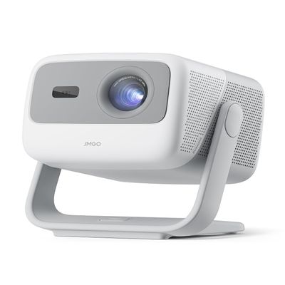 JMGO N1 Portable Projector 1080P FHD, 4K Supported, 150" MALC Triple Laser 3D Movie Projector for Home Theater Outdoor, Gimbal Auto Image Correction, 800 Lumens, 2x5W Dynaudio Speakers, Android TV 11