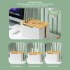 Router Storage Box, Power Strip and Cable Management Hider Rack, Wooden Router Shelf, Modem Router Cover Wood Shelf for Office Desktop Organizer Shelves view 4