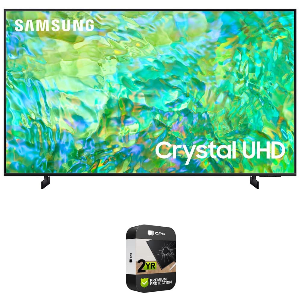 Samsung UN55CU8000 55 inch Crystal UHD 4K Smart TV Bundle with 2 YR CPS Enhanced Protection Pack (2023 Model)