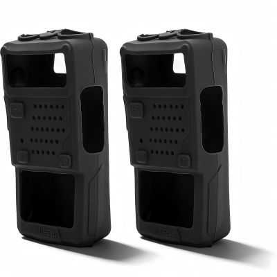 2PCS Mini Walky Talky Silicone Protective Soft Cover TwoWay Radio Protector for UV5R Easy to Install More Convenient Lightweight and Portable (Black)