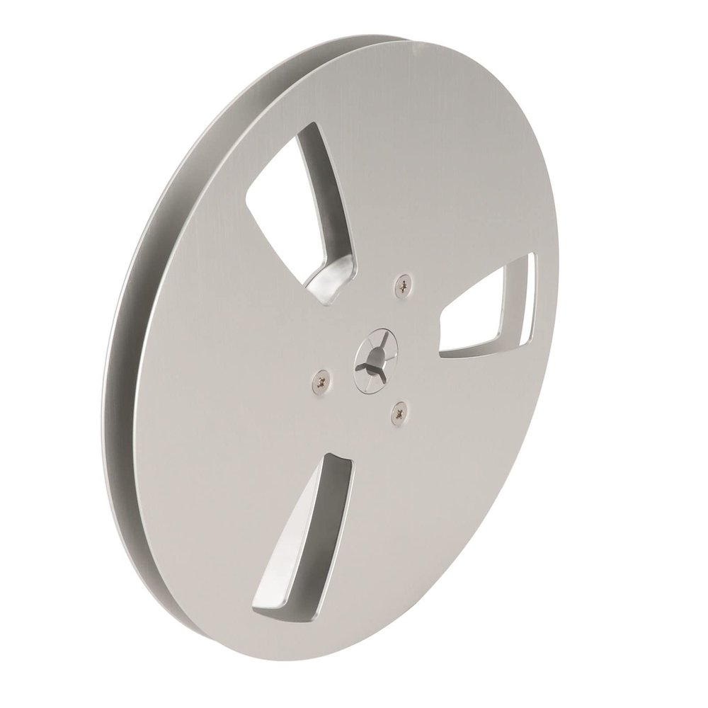 1/4 7 Inch Empty Reel, Recording Tape Reel to Reel Recorder, Open Reel Audio Tape Empty Reel Aluminum Reel Tape Reel Open Reel Machine Parts, 3 Hole Wind Holes (Silver)