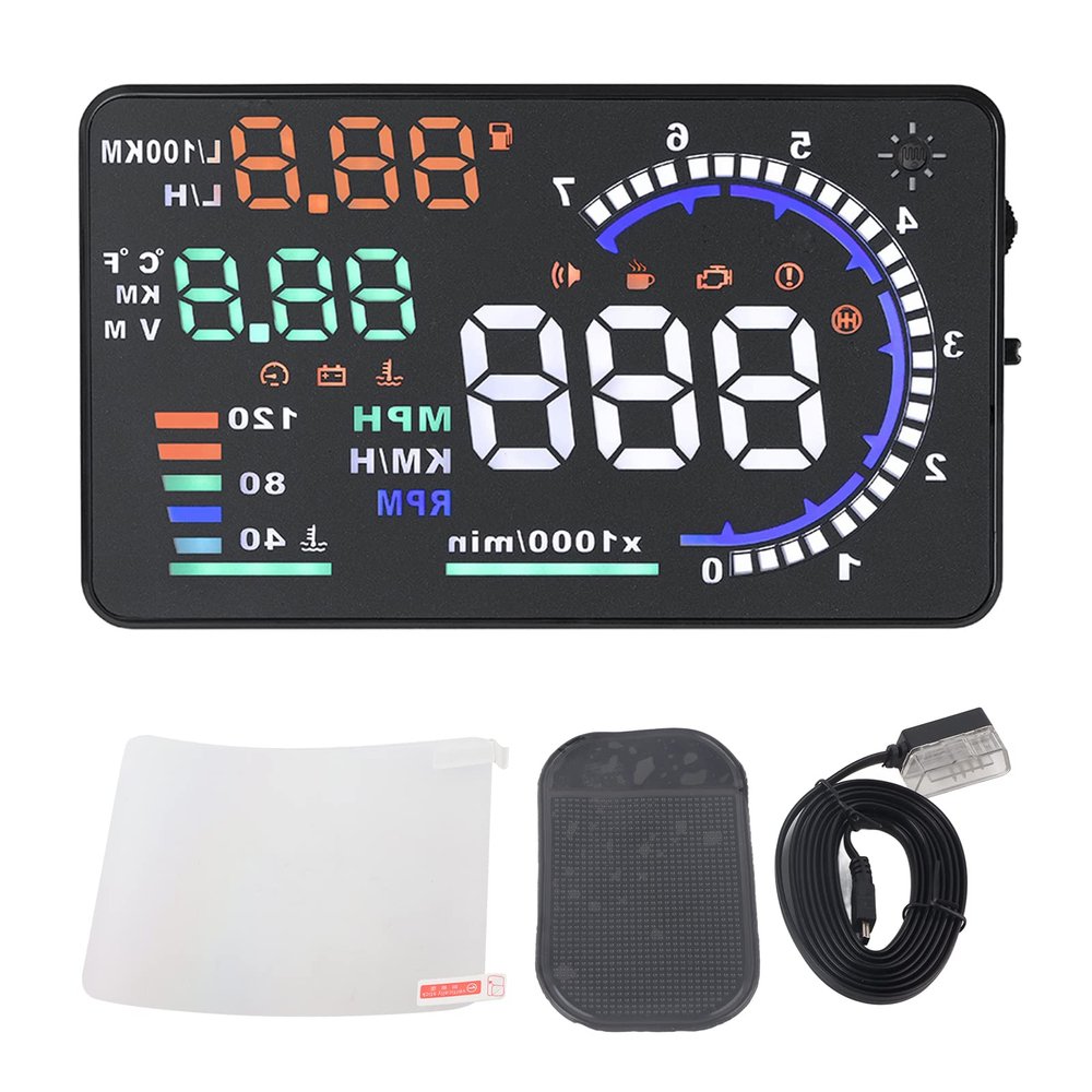 A8 5.5 OBD II Car HUD Display Auto Windshied Reflective Screen Speed Display