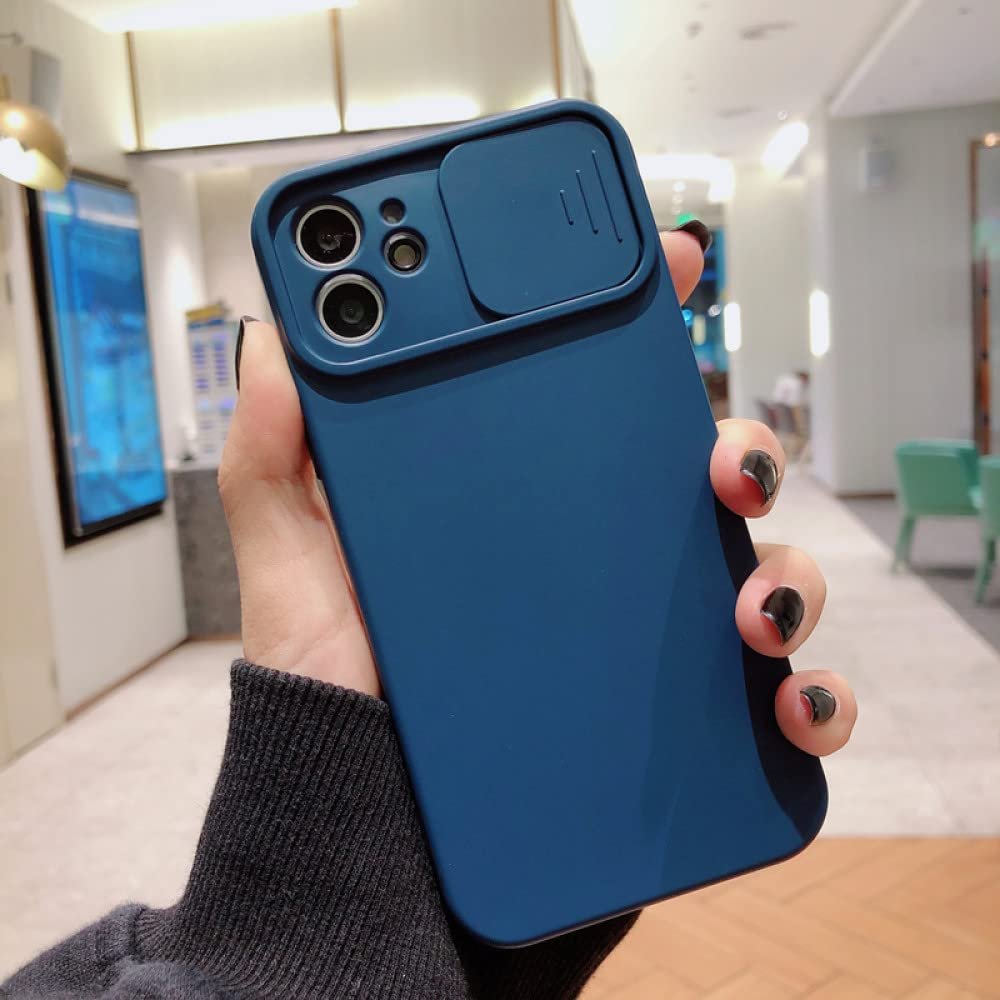 Camera Lens Protection Liquid Silicone Case on for iPhone 11 12 Pro Max 8 7 6 Plus Xr Xs Max X 14 13 12 Lens Push and Pull Cover,drak Blue,on iPhone XR