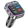 LENCENT Bluetooth 5.3 FM Transmitter Car Adapter 48W (PD30W & QC18W) Fast Charger, Light Switch, HiFi Bass Sound Audio Receiver Wireless Radio MP3 Music Player, Hands-Free Calling, Support USB Drive view 1