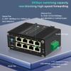 Industrial    Gigabit Fiber Switch Web Management Switch with 100/1000M Adaptive   Slots Din Rail Small Smart Network Switch Support QOS, VLAN, IGMP -  view 2