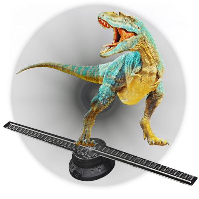 3D Holographic Fan Projector, Suitable for Store Advertising Signs and Holographic Screen Display for Festival Parties and Trade Shows, Video and Text Can Be Customized, Can Be Hung on the Wall
