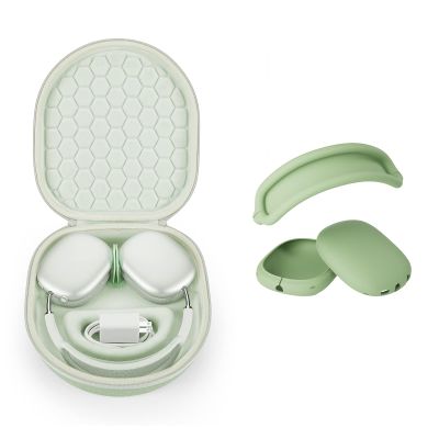Yinke Smart Case for AirPods Max Headphones Supports Sleep Mode, with AirPods Max Silicone Earpad Cover and Headband Cover Anti-Scratch Accessories, Hard Organizer Portable Carry Travel
