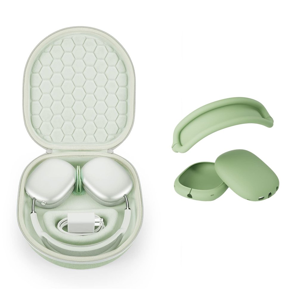 Yinke Smart Case for AirPods Max Headphones Supports Sleep Mode, with AirPods Max Silicone Earpad Cover and Headband Cover Anti-Scratch Accessories, Hard Organizer Portable Carry Travel