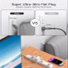 2 Pack Power Strip Surge Protector - 6 Outlets 4 USB Charging Ports, 5Ft Braided Extension Cord, Flat Plug, Overload Protection, Wall Mount for Home Office, Dorm Room Essentials White view 3