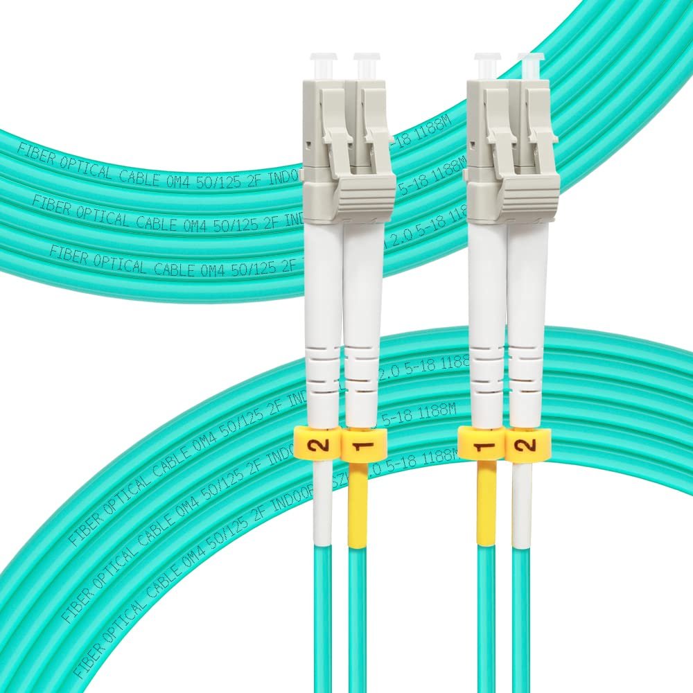 FLYPROFiber OM4 LC to LC Fiber Cable - 10M/33ft Multimode Duplex 50/125um LSZH 40GB/100GB Patch Cable - Length: 0.2m-100m, 10pack