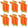 Jexine 6 Pcs Reflective Safety Hat High Visibility Neck Flap Boonie Hat Wide Brim Work Hats Breathable Bucket Cap for Worker (Orange) view 1