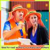 Jexine 6 Pcs Reflective Safety Hat High Visibility Neck Flap Boonie Hat Wide Brim Work Hats Breathable Bucket Cap for Worker (Orange) view 4