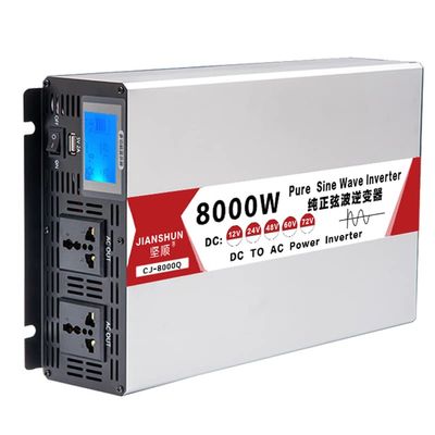 5000W,6000W,8000W Heavy Duty Pure Sine Wave Power Inverter peak-10000W,DC 12V/24V/48V/60V to 110V/220V,2xAC,1xUSB Port,LED Digital Display,8000-12VTO220V