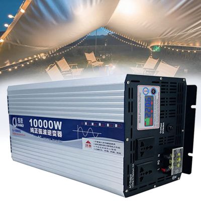 6000W,8000W,10000W,12000W Pure Sine Wave Power Inverter 2 AC Outlets 12V24V48V60V72V to 110V-220V Car Power Converter for Camping Outdoor Power,10000W-48VTO110V