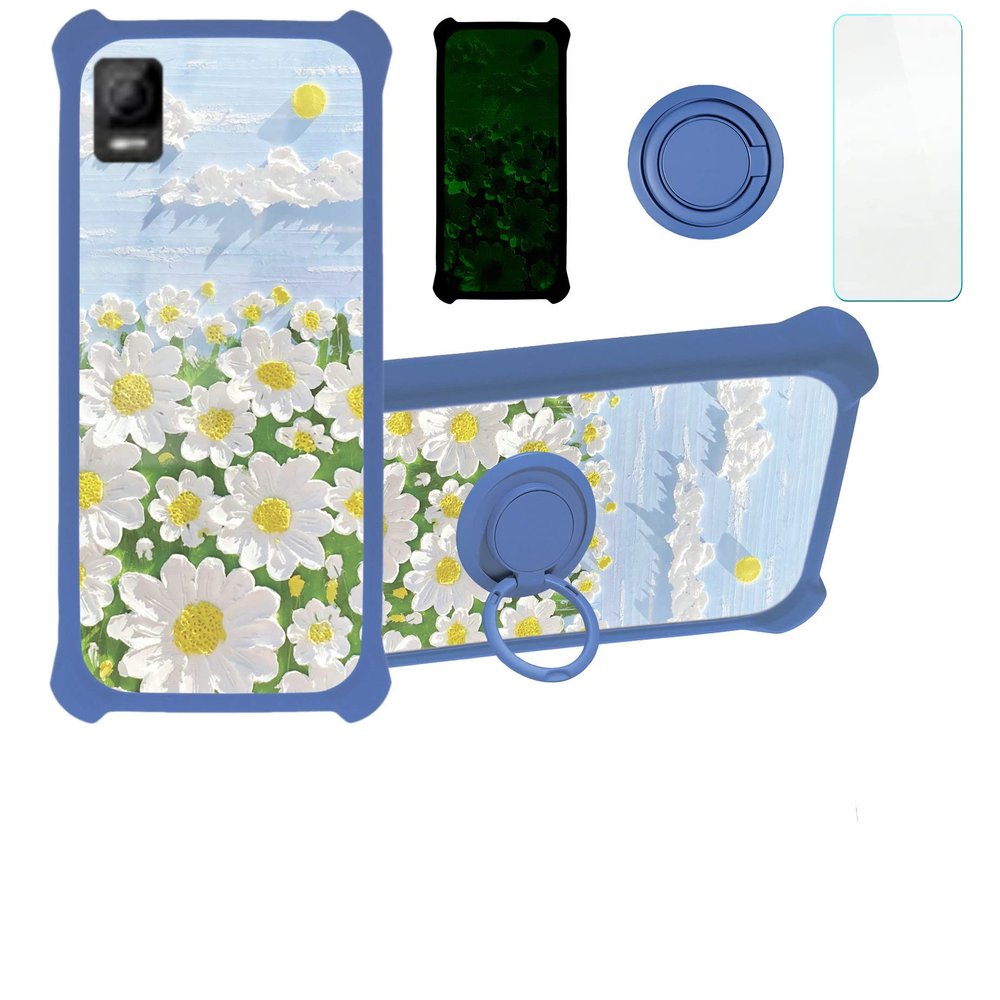 Aroepurt Ans Koobee SL004T Case Compatible with Koobee k100 Phone Case Cover [PC + TPU 2 in 1][Ring Support] [Luminous Effect] YGL-CJ
