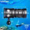 LetonPower Turbo SX Dive Light, 11000 Lumens 100m Underwater Video Light,Diving Flashlight,Scuba Dive Light,Waterproof Flashlight with for Under Water Sports,Underwater Video Shooting and Photography view 4
