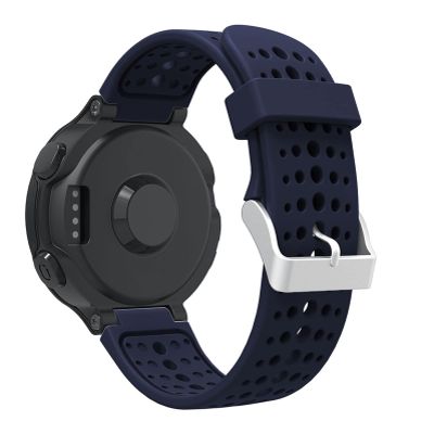 AEMALL Soft Silicone Watch Strap Replacement Wrist Watch Band For Garmin Forerunner 220/230/235/620/630 Watchband With Tools (Color : Dark Blue)