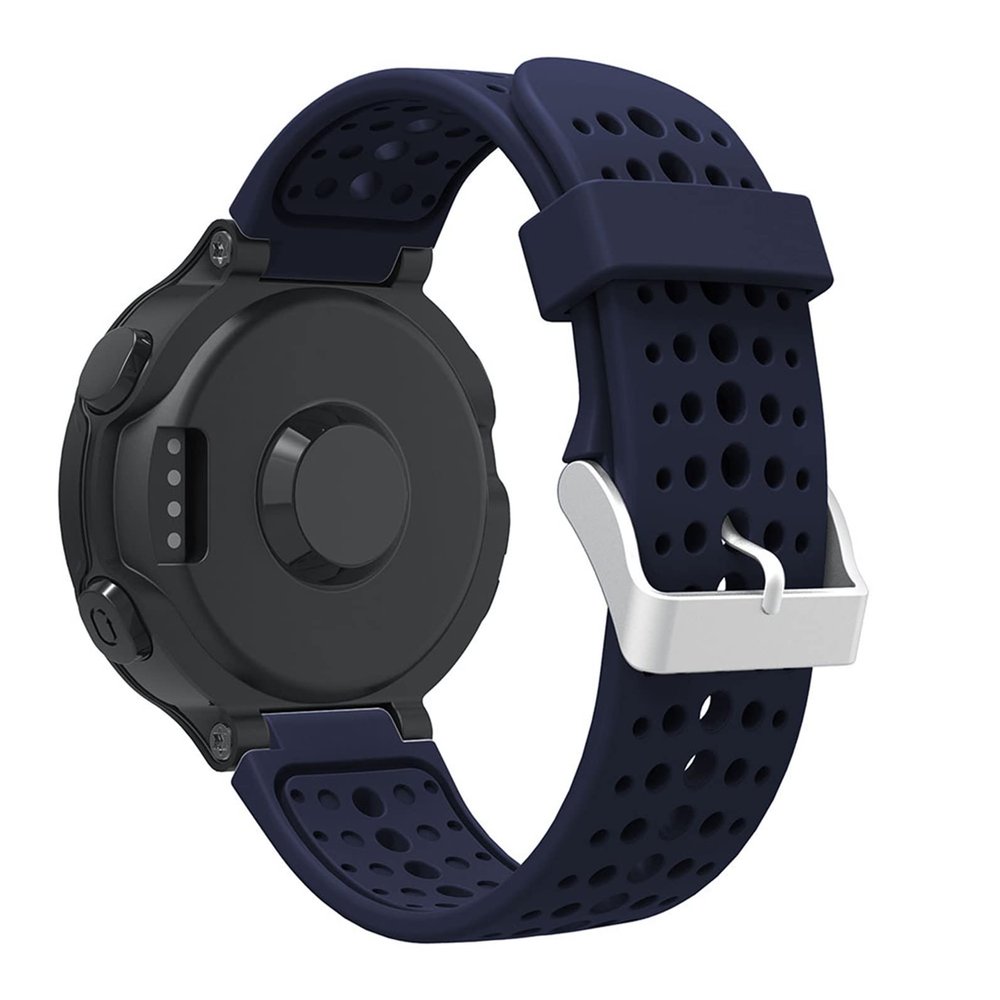 AEMALL Soft Silicone Watch Strap Replacement Wrist Watch Band For Garmin Forerunner 220/230/235/620/630 Watchband With Tools (Color : Dark Blue)