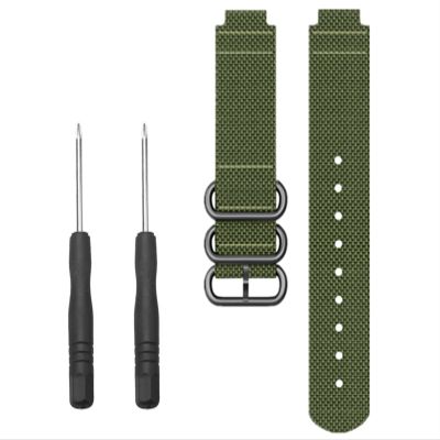 AEMALL 15mm Sport Nylon Watchband Strap For Garmin Approach S6 Smart Watch For Garmin Forerunner 735XT/220/230/235/620/630 Watch Band (Color : Army Green, Size : 15MM)