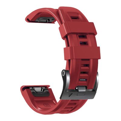 SCRUBY 26 22MM Silicone Quick Release Watchband Strap For Garmin Fenix 7X 7 6 6X Pro 5X 5Plus 3HR Smartwatch Easyfit Wristband Bracelet (Color : Red-01, Size : 26mm Fenix D2 3HR)