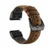 BUDAY 20 22 26mm Smart Leather Quick Release Replace Straps For Garmin Fenix 6 6S 6X Pro 5S 5 5X Plus 3 HR 935 945 Wristband (Color : Dark brown, Size : 20mm Fenix 6S 6SPro) view 1