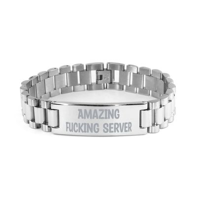 Server Gifts for Coworkers, Amazing Fucking Server, Best Server Ladder Bracelet, Engraved Bracelet from Coworkers, Gifts for Coworkers Under for Coworkers, Secret Santa Gifts for