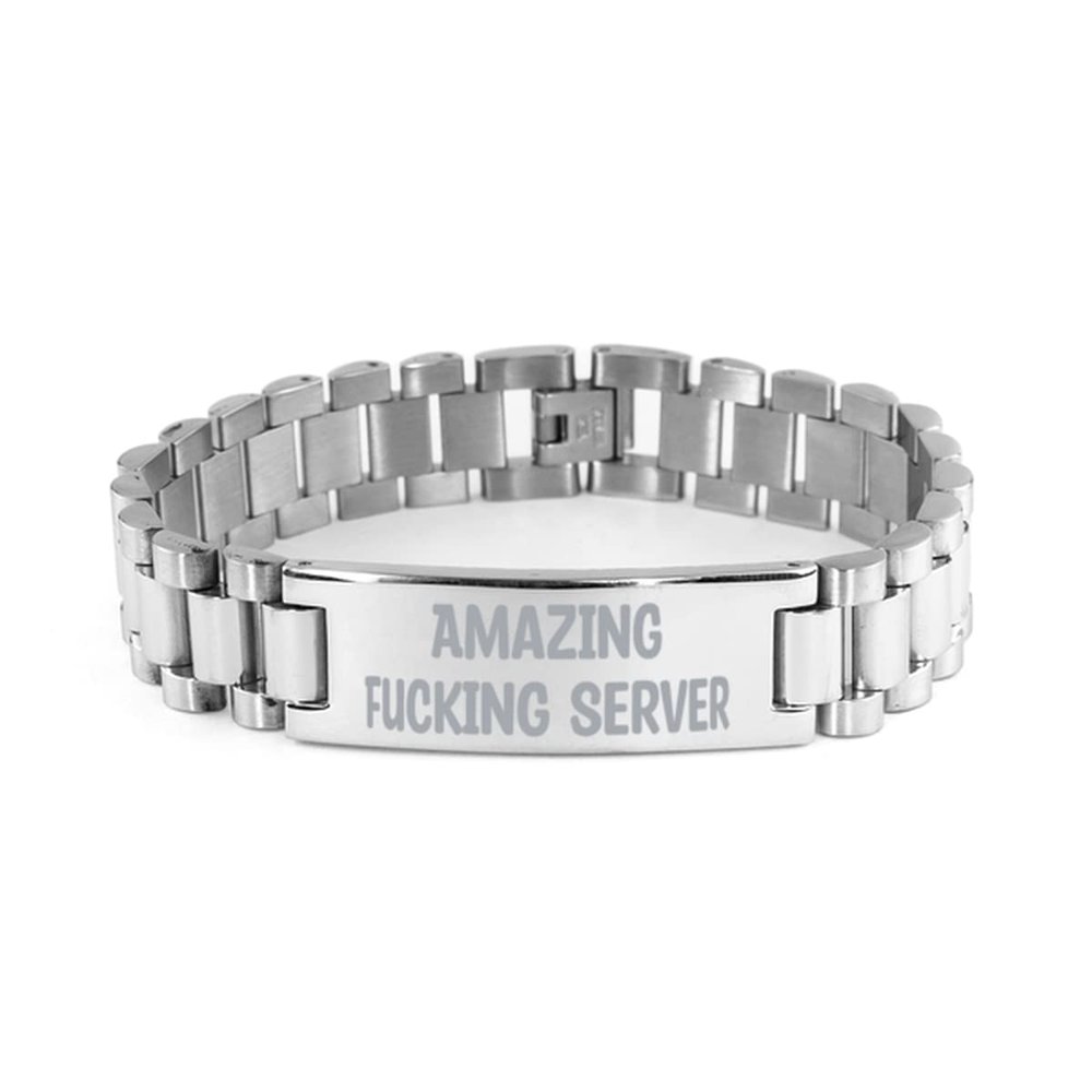 Server Gifts for Coworkers, Amazing Fucking Server, Best Server Ladder Bracelet, Engraved Bracelet from Coworkers, Gifts for Coworkers Under for Coworkers, Secret Santa Gifts for