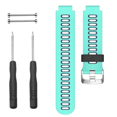 QPDRNC 22MM Silicone Watchband Strap for Garmin Forerunner 220 230 235 620 630 735XT GPS Sports Watch Strap With Pins & Tools (Color : Teal Blue, Size : 22mm)