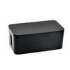 Housoutil Organizer Plastic Box Cover for Desk Office Capacity for Cords Adapters for Home Study Living Room Black view 3