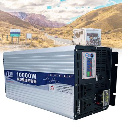 6000W,8000W,10000W,12000WPower Inverter Pure Sine Wave 2AC Outlet 12V24V48V60V72Vto110V-220V Car Inverter with Dual AC Outlets and LCD Display,10000W-60VTO110V