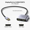 Displayport to Dual HDMI Adapter, 4K 60Hz Display Port to hdmi Splitter for Dual Monitors Extended Display, DP 1.2 to 2 HDMI Monitor for Computer Laptop Graphic Card, MST Extend Mode for Windows Only view 3