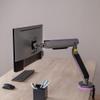 Desky Single LED Monitor Arm  Space Grey, RGB Lighting, Adjustable Gas Spring, VESA 75x75/100x100, Fits 1732" Monitors, 4.419.8 lbs, Clamp/Grommet Mount, Cable Managemen view 4