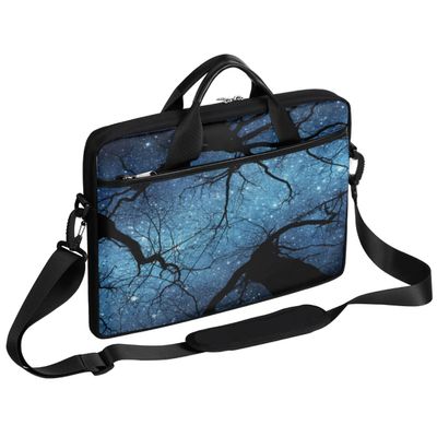 Beautiful Night Sky Trees Laptop Shoulder Messenger Bag Waterproof Laptop Briefcase with Handle and Padded Strap Case Sleeve for 13 13.3 14 15.6 Inch Laptop Case