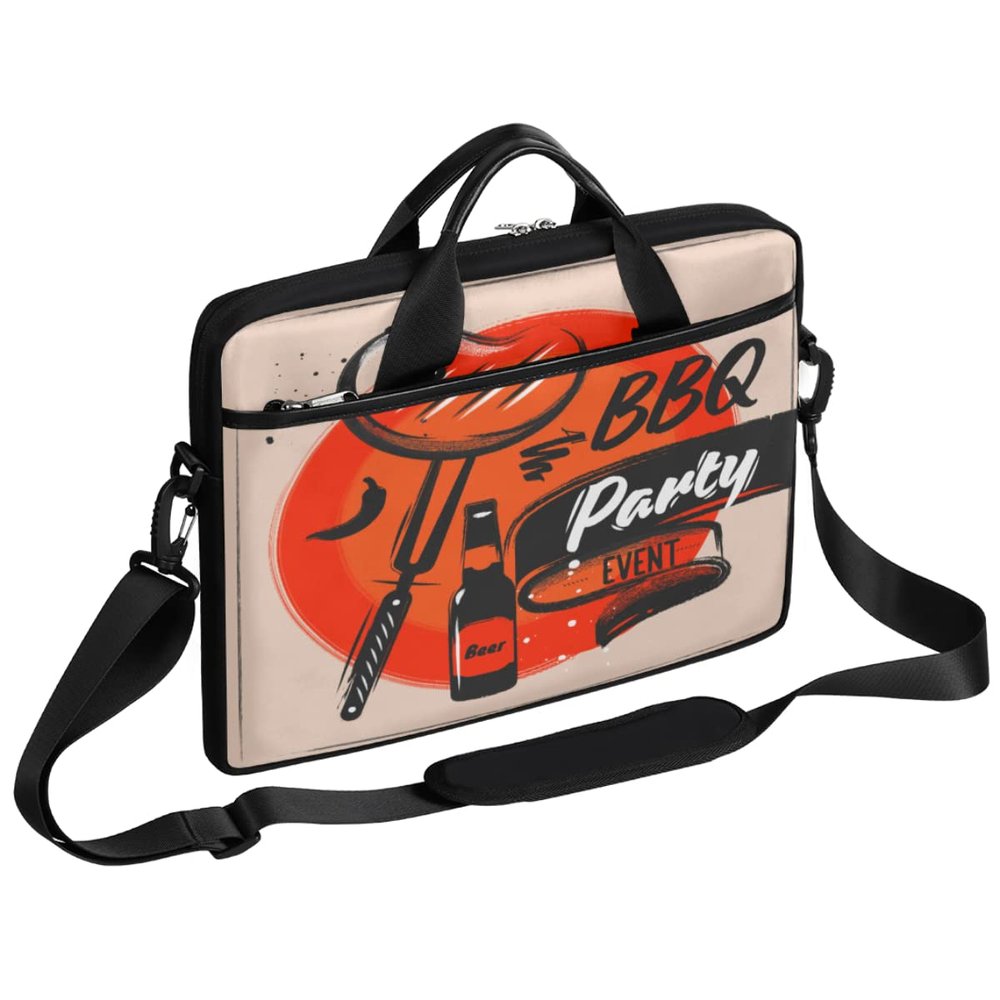 Bbq Party Themes Pattern Laptop Shoulder Messenger Bag Waterproof Laptop Briefcase with Handle and Padded Strap Case Sleeve for 13 13.3 14 15.6 Inch Laptop Case