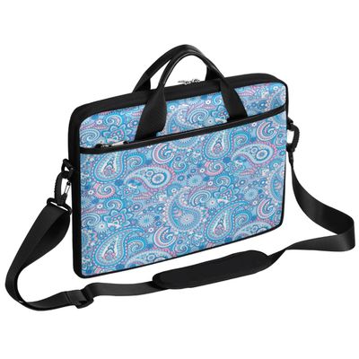 Blue Paisley Pattern Laptop Shoulder Messenger Bag Waterproof Laptop Briefcase with Handle and Padded Strap Case Sleeve for 13 13.3 14 15.6 Inch Laptop Case