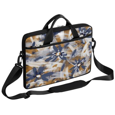 Abstract Floral Laptop Shoulder Messenger Bag Waterproof Laptop Briefcase with Handle and Padded Strap Case Sleeve for 13 13.3 14 15.6 Inch Laptop Case