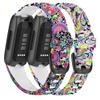 Turnwin (2-Pack Straps Compatible with Fitbit Inspire 3 Strap, Replacement Soft Silicone Wristband Pattern Floral Adjustable Band Bracelet for Inspire 3 for Women Men (Large, Face+Peacock) view 1