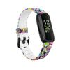 Turnwin (2-Pack Straps Compatible with Fitbit Inspire 3 Strap, Replacement Soft Silicone Wristband Pattern Floral Adjustable Band Bracelet for Inspire 3 for Women Men (Large, Face+Peacock) view 4