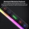 Bluetooth Speakers, Stereo Sound Speaker with RGB Light and Mechanical Buttons, IPX5 Portable Speaker for Phones, Tablets, Laptops view 3