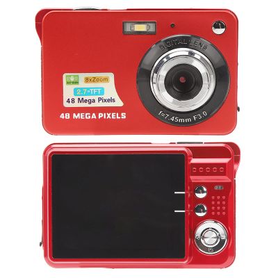 4K Digital Camera, 48MP 8X Zoom Compact Camera with 2.7in LCD Screen, Portable Digital Camera Support Self Timer, Continuous, Anti Shake