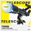 Telescope, 70mm Aperture 400mm AZ Mount Astronomical Refracting Telescopes (20x-200x) for Kids & Adults, Portable Travel with Tripod Phone Adapter, Remote Control, Easy to Use, Black view 2