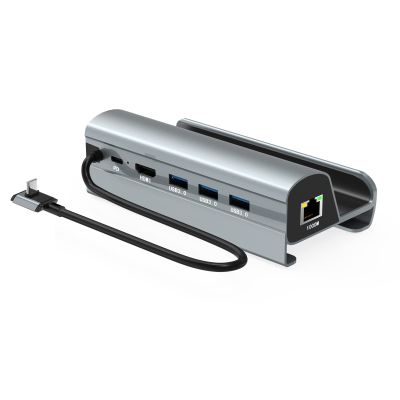 Aluminum Alloy Docking Station TV Base Stand Hub Holder Dock USB C to RJ45 Ethernet 4K 60HZ HDMI Compatible with GPD Win 4/ASUS ROG Ally 7"